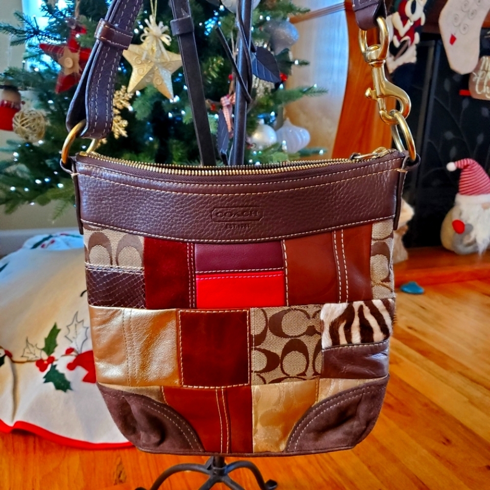 Authentic Coach Signature Patch Work Handbag